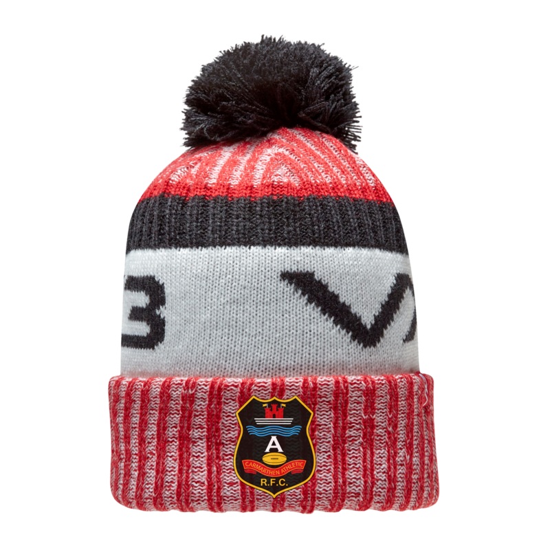 Carmarthen Athletic RFC Marl Bobble Hat Red