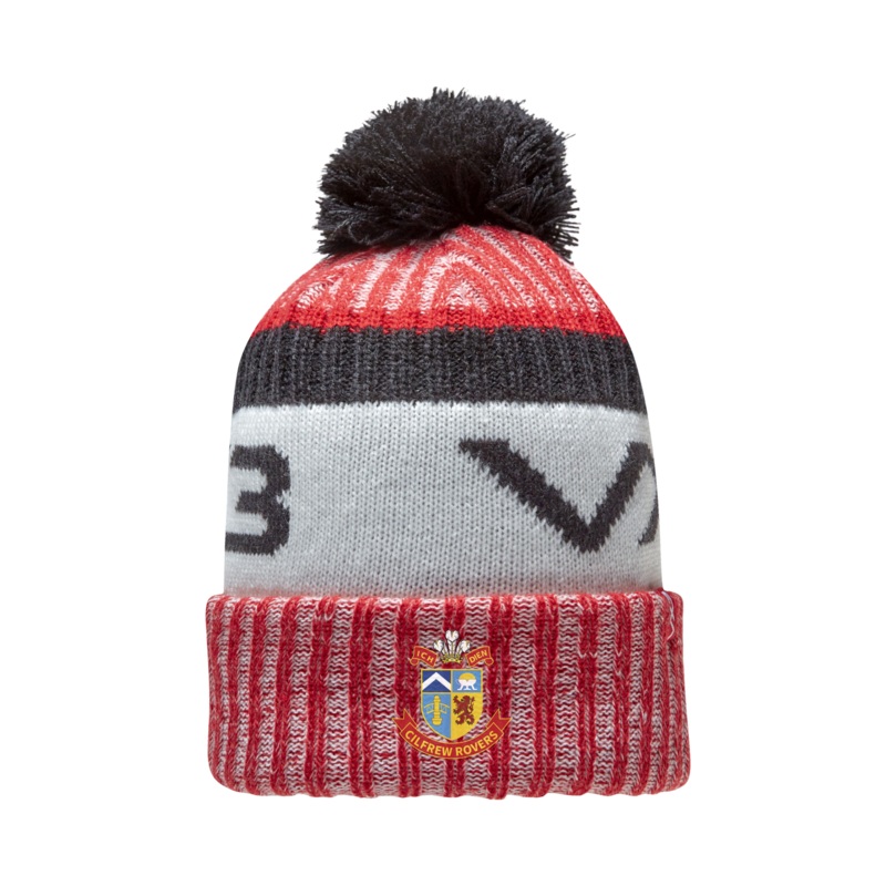 Cilfrew Rovers AFC Marl Bobble Hat Red/Black/Antique