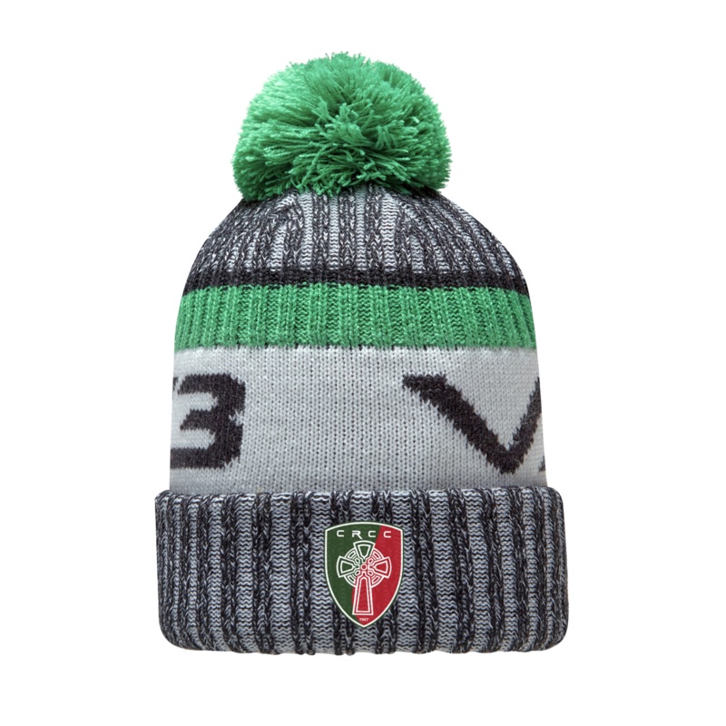 CRCC Marl Bobble Hat Black/White/Emerald