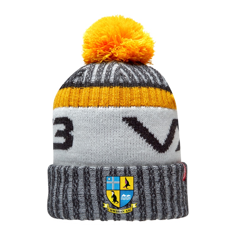 Cwmbran Otters Swimming Club Marl Bobble Hat Black