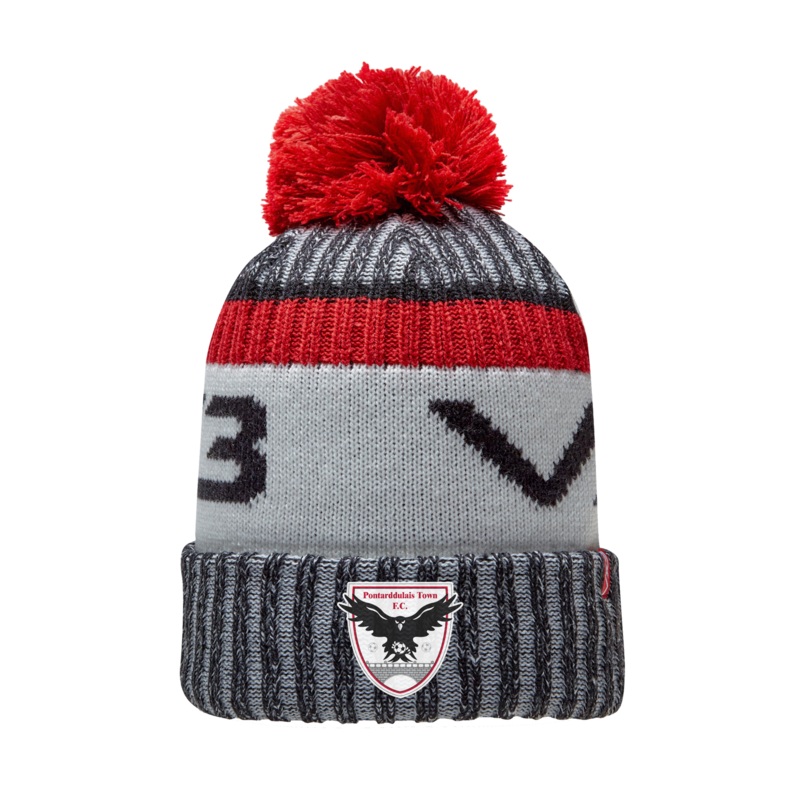 Pontarddulais Town FC Marl Bobble Hat Black