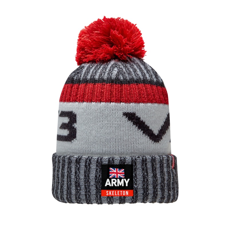 British Army Ice Sports - Skeleton Team Fleece-Lined Bobble Hat