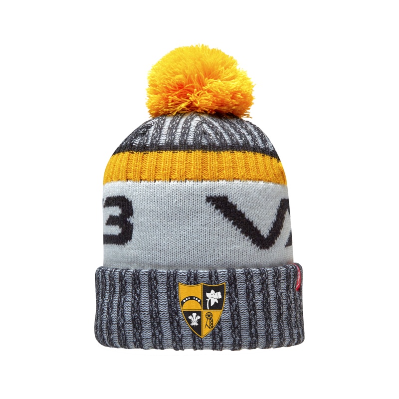Cilfynydd RFC Black Fleece-Lined Bobble Hat