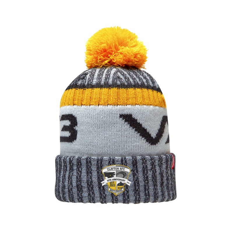 Clayton Rugby Club Black Fleece-Lined Bobble Hat