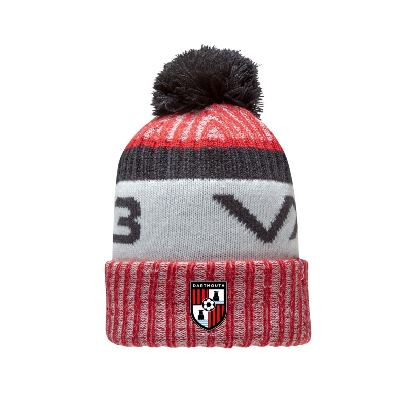 Dartmouth AFC Fleece-Lined Bobble Hat Red/Black/Antique