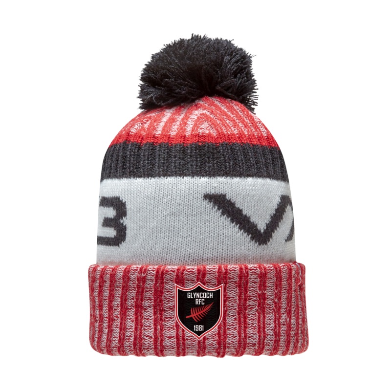 Glyncoch RFC Red Fleece-Lined Bobble Hat