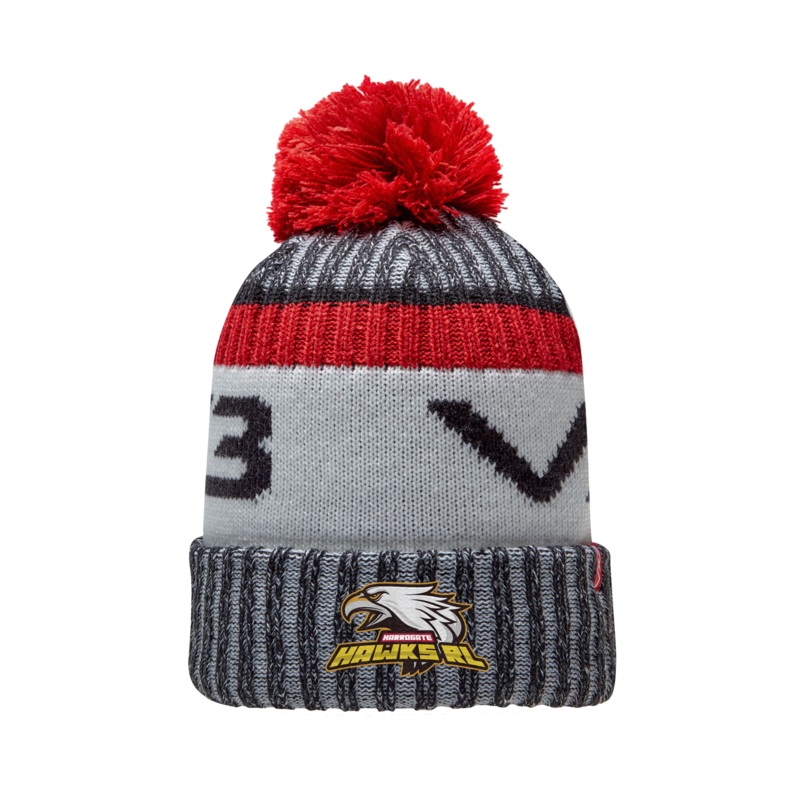 Harrogate Hawks RL Black Fleece-Lined Bobble Hat