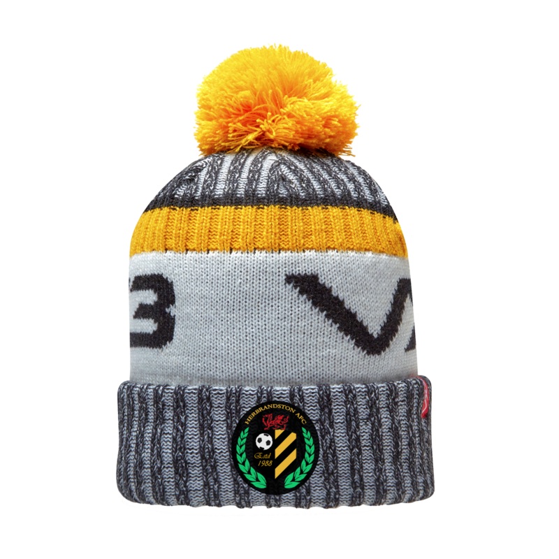 Herbrandston AFC Fleece-Lined Bobble Hat Black/Amber