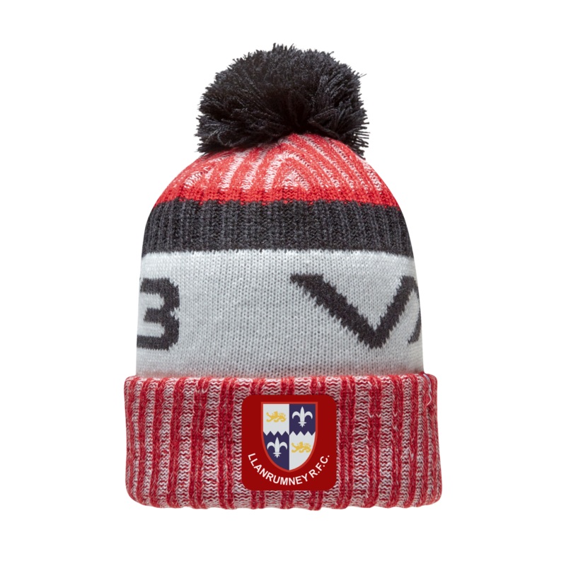Llanrumney RFC Fleece-Lined Bobble Hat Red