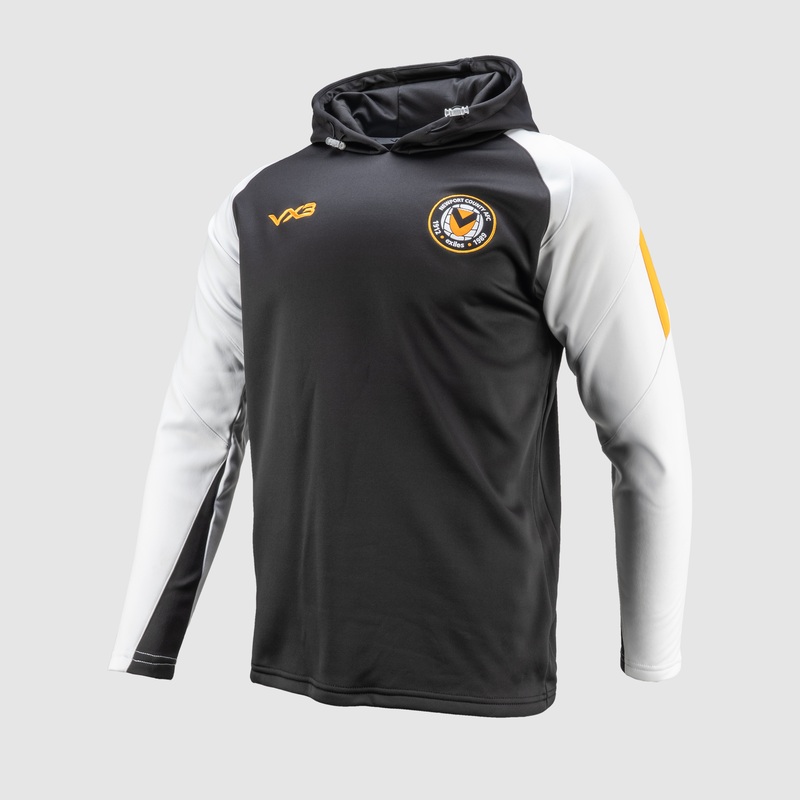 Newport County AFC 24/25 Training Hoodie Black/White/Amber