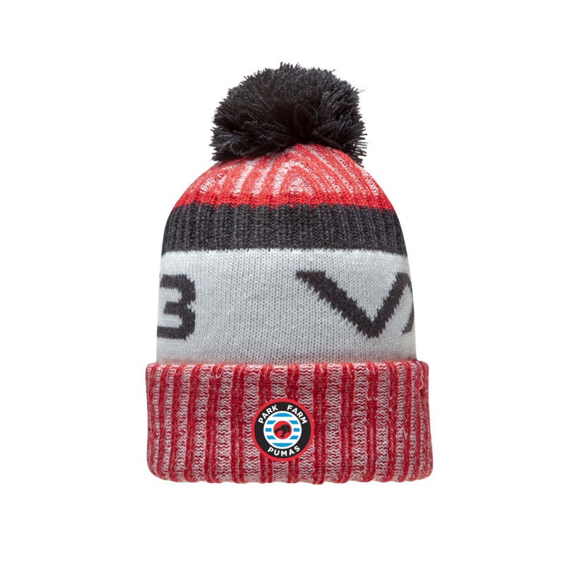 Park Farm Pumas FC Fleece-Lined Bobble Hat Red/Black/Antique