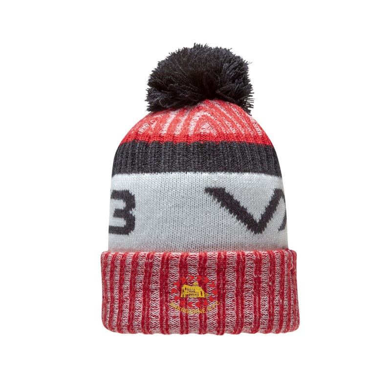 Sherborne RFC Fleece-Lined Bobble Hat Red/Black/Antique
