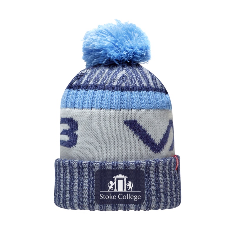 Stoke College  - Staff  Fleece-Lined Bobble Hat Navy/Sky
