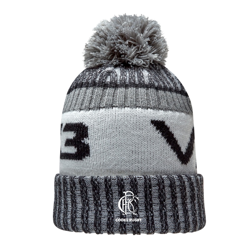 Cooke RFC Fleece-Lined Bobble Hat Black/Dark Grey/Antique