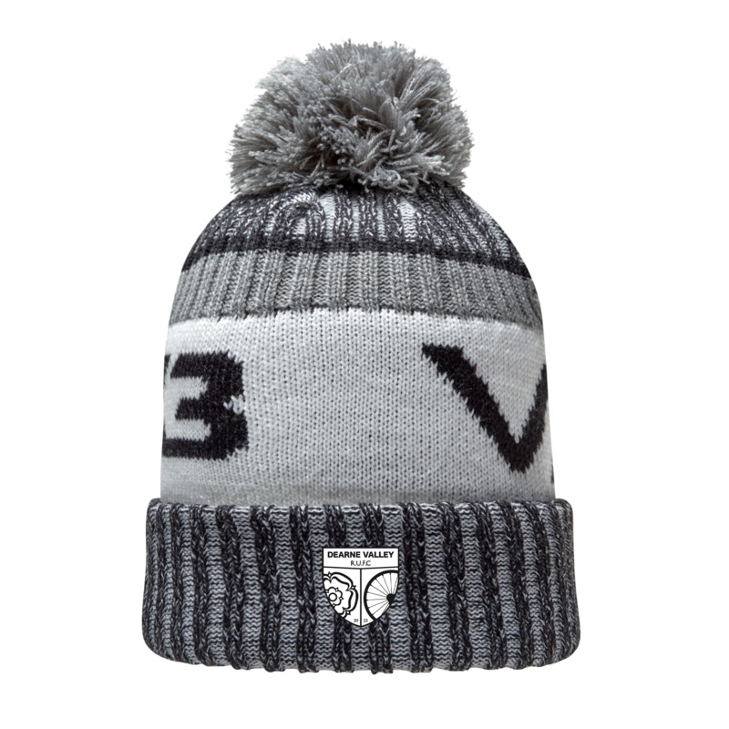 Dearne Valley RUFC Fleece-Lined Bobble Hat Black/Dark Grey/Antique