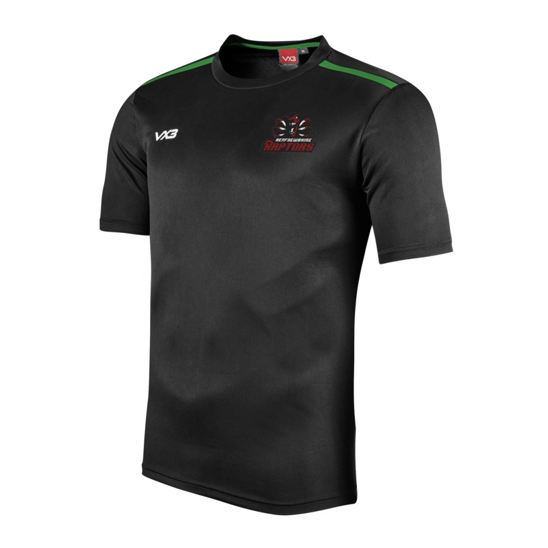 Renfrewshire Raptors Black/Emerald Fortis Youth Tee