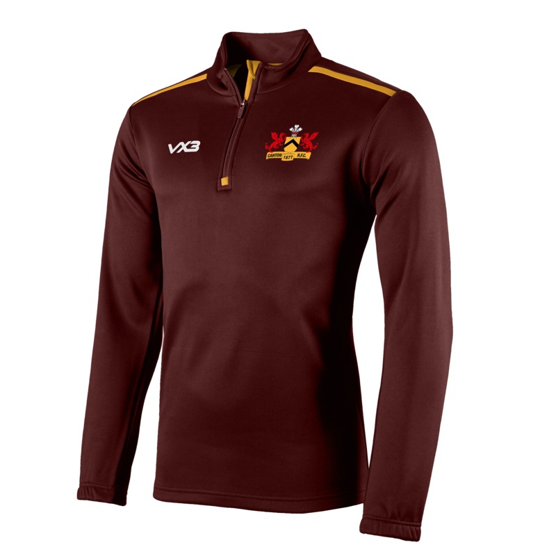 Canton RFC Fortis Quarter Zip Sweat Maroon/Amber