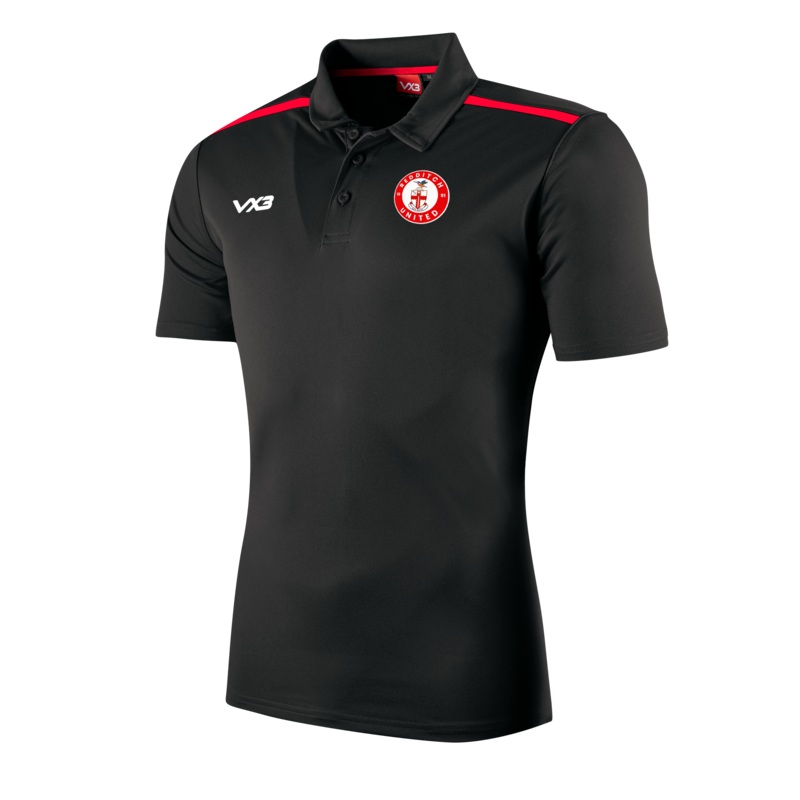 Redditch United FC Fortis Polo - Black/Red