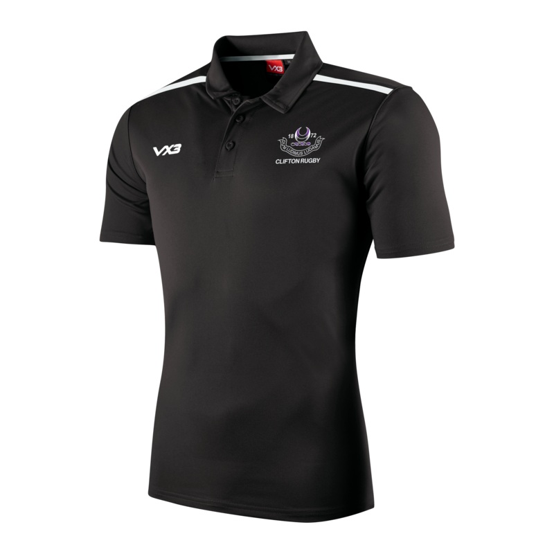 Clifton RFC Fortis Youth Polo Black/White