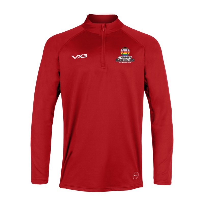 Cardiff Baseliners Red Primus Youth Quarter Zip