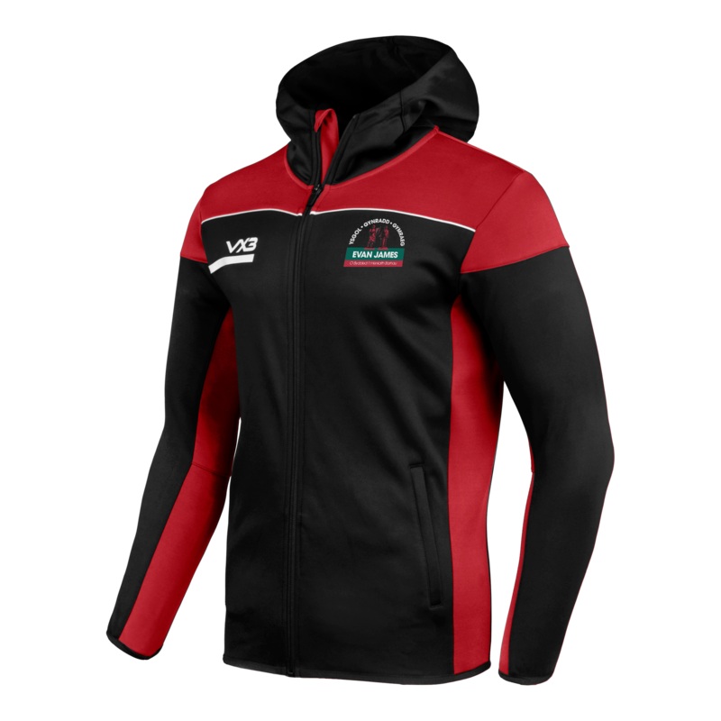 Ysgol Evan James Opus Zoodie - Black Red