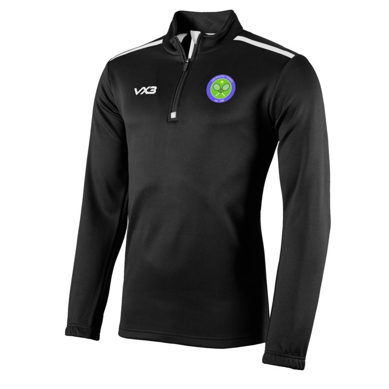 Aberdare Tennis Club Black/White Fortis Quarter Zip Sweat