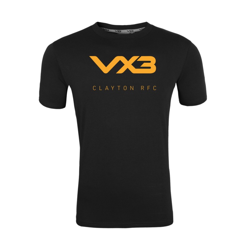 Clayton Rugby Club Black Invicta Club Tee