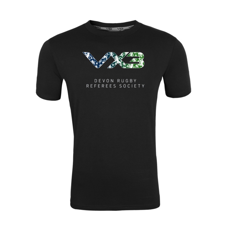 Devon Rugby Referees Society Black Invicta Club Tee