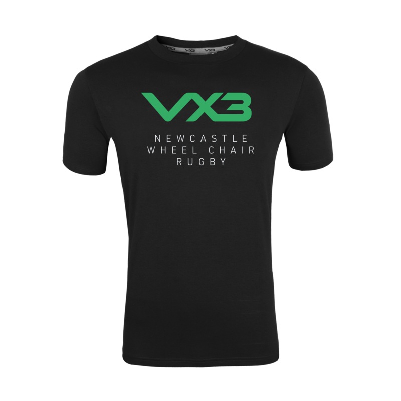 Newcastle Wheelchair Rugby Black Invicta Club Tee