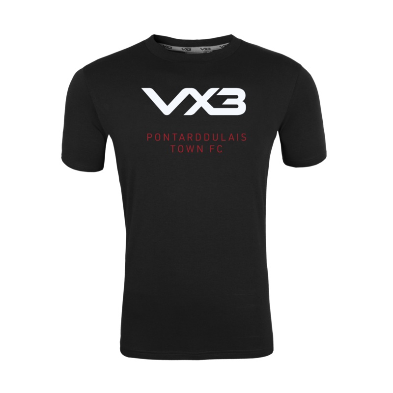 Pontarddulais Town FC Black Invicta Club Tee