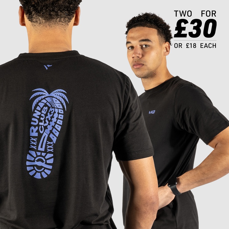 VX3 Run Club Foot Print Tee Black