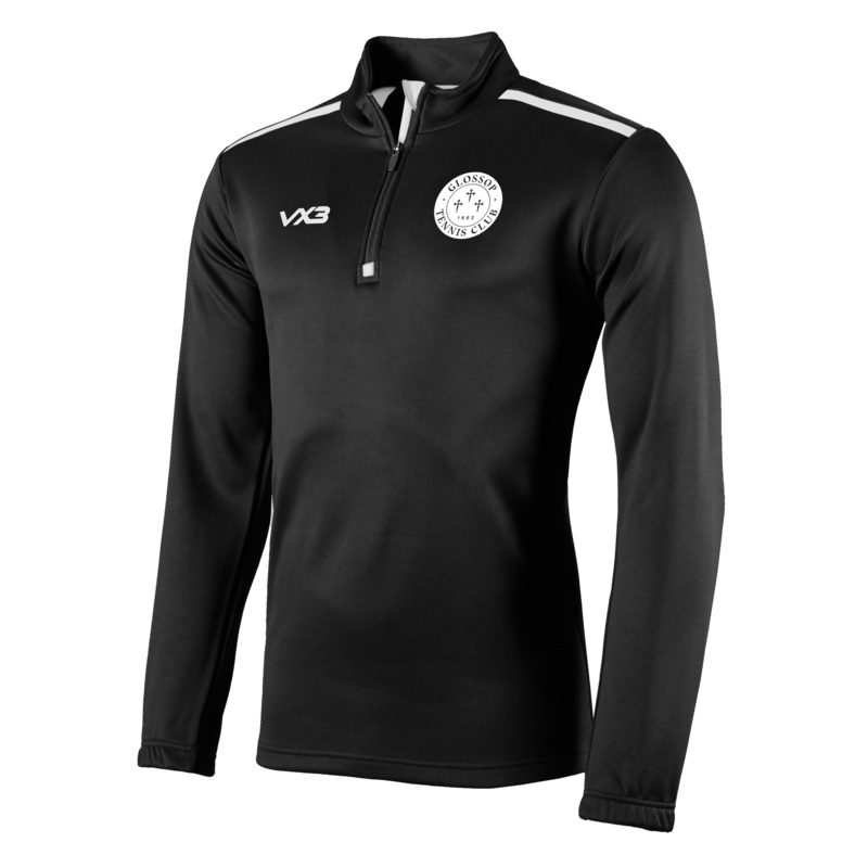Glossop Tennis Club Fortis Quarter Zip Sweat - Black/White