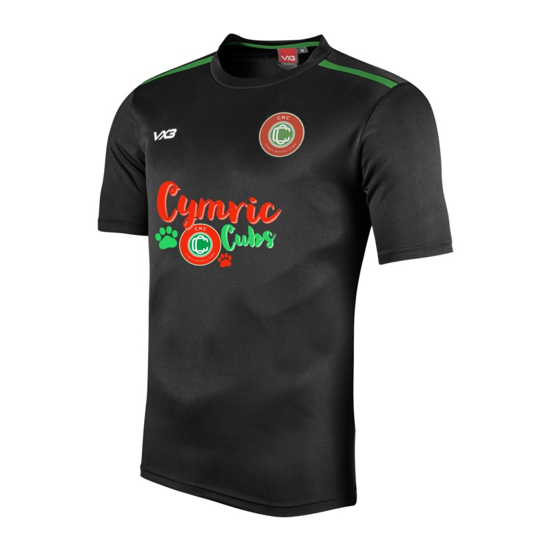 Cymric Netball Fortis Tee Black/Emerald