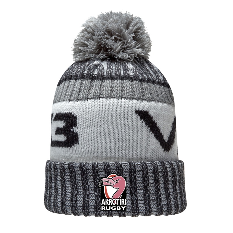 RAF AKROTIRI RUGBY Fleece-Lined Bobble Hat Black/Dark Grey/Antique