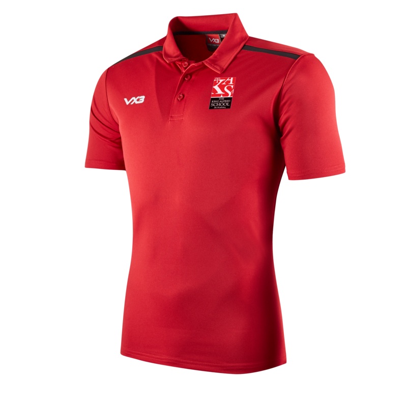 The King Alfred School Fortis Youth Polo - RED/BLACK