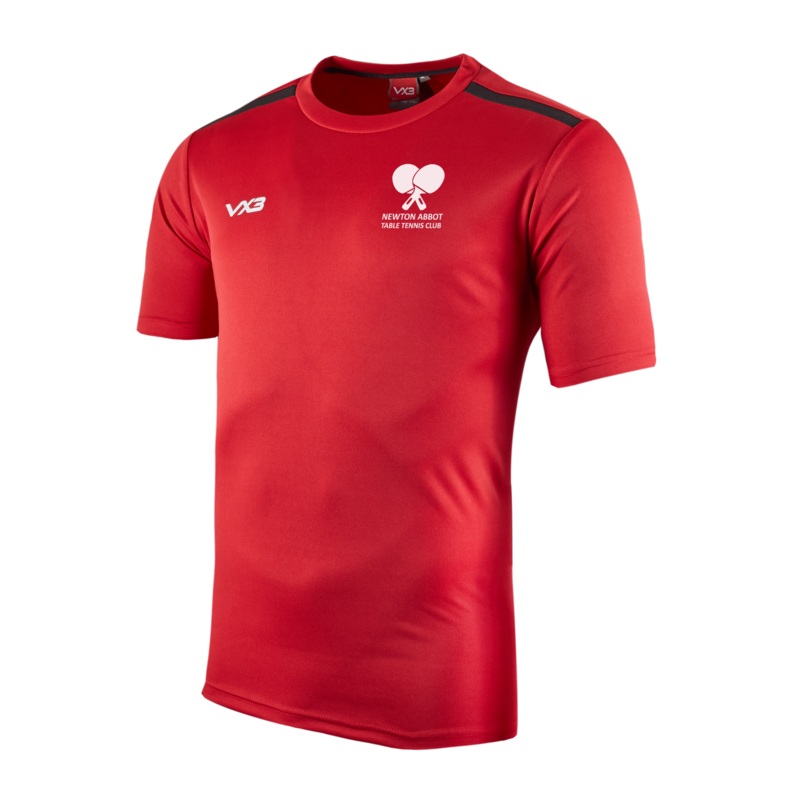 Newton Abbot Table Tennis Red Fortis Youth Tee
