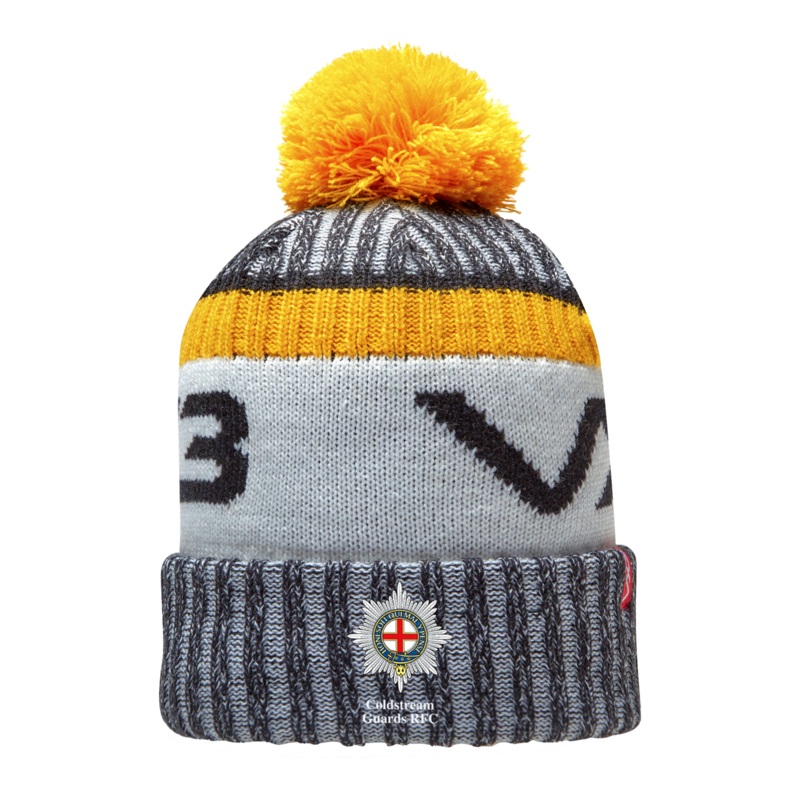 Coldstream Guards RFC Fleece-Lined Bobble Hat Black/Amber/Antique