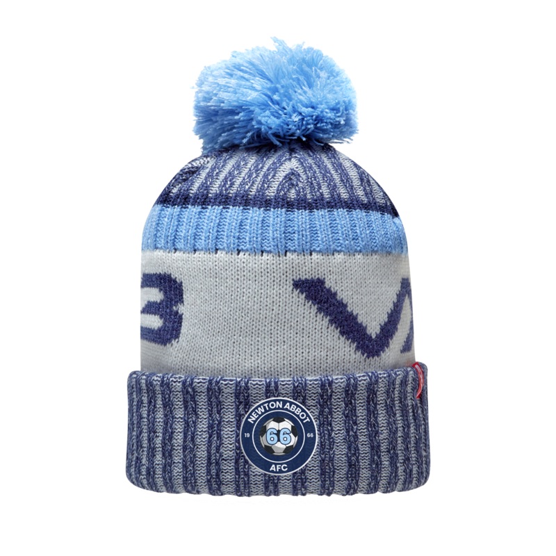 Newton Abbot 66 Navy/Sky Fleece-Lined Bobble Hat