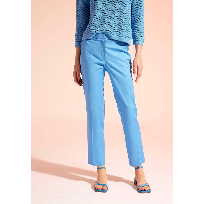 Blue Cropped Dress Trousers