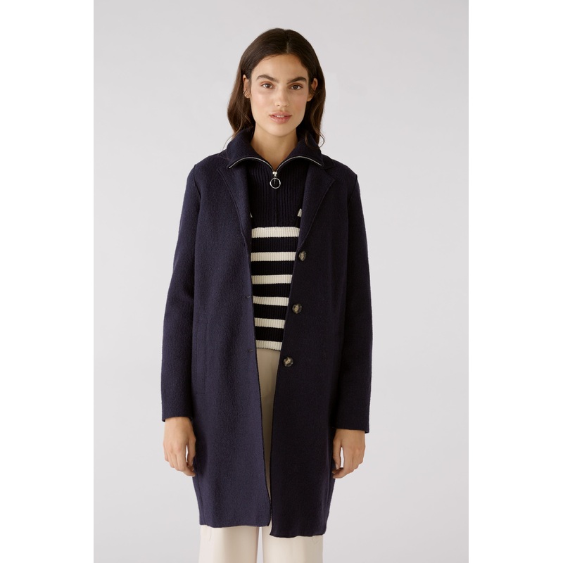 Dark Blue Mayson Coat Boiled Wool - Pure New Wool