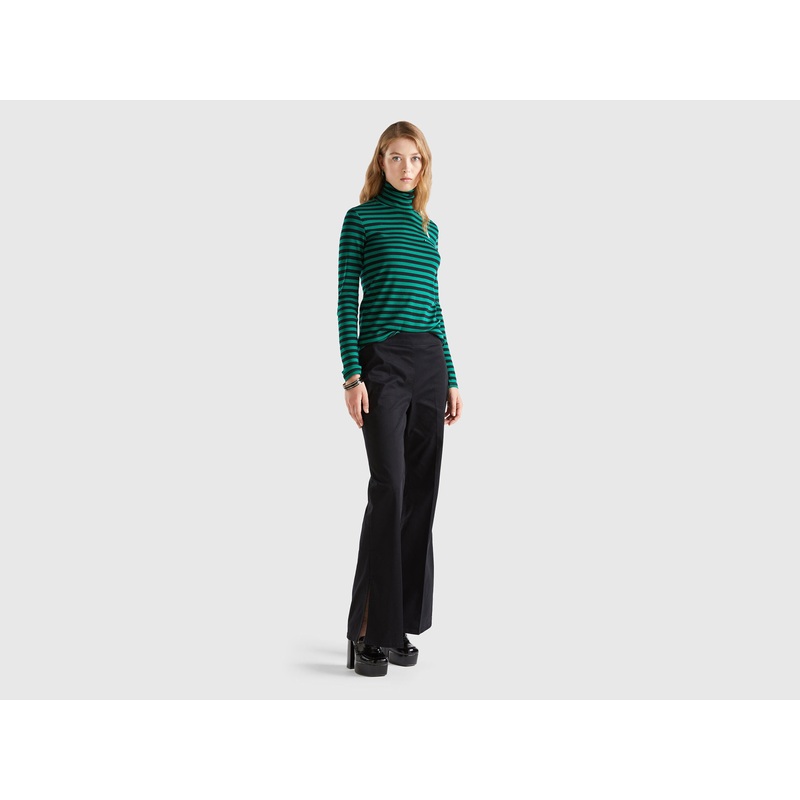 Flared Trousers With Slits