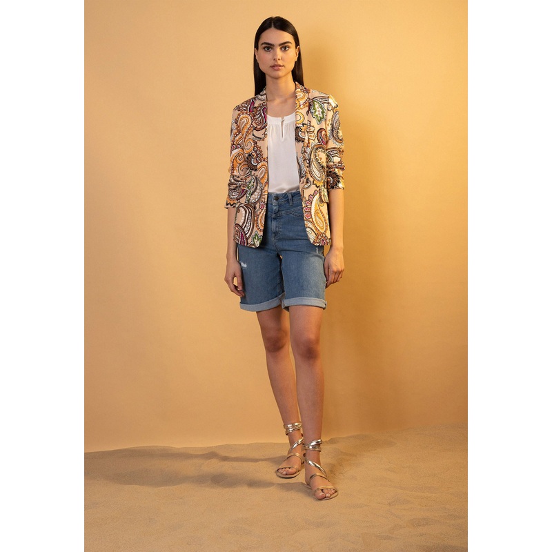 Multi-Color Classic Paisley Print Blazer