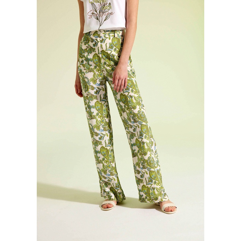 Multi-Color Paisley Print Palazzo Trousers