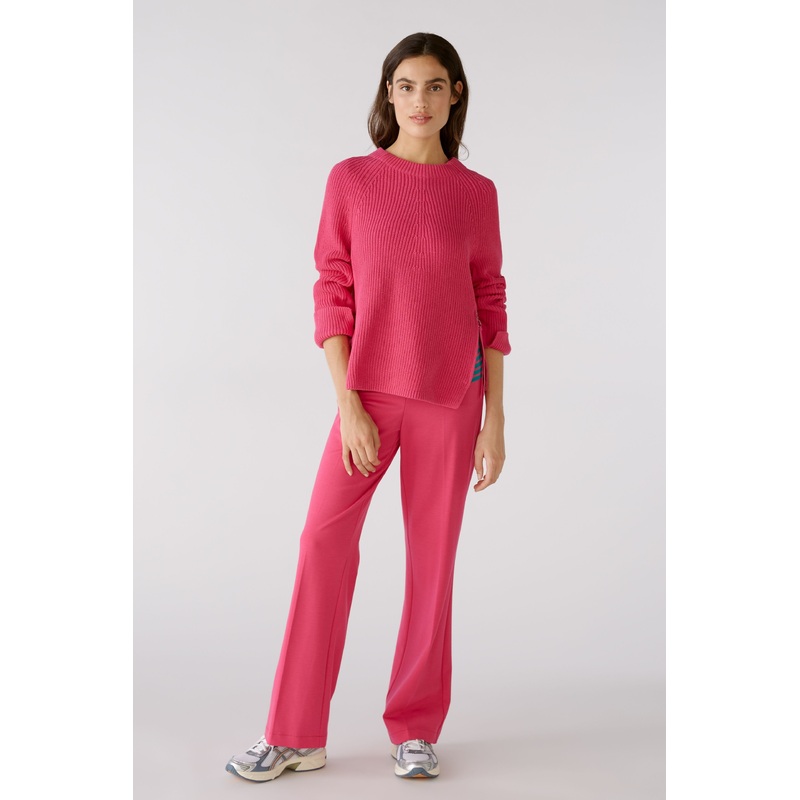 Pink Slip On Trousers In Heavy Jersey