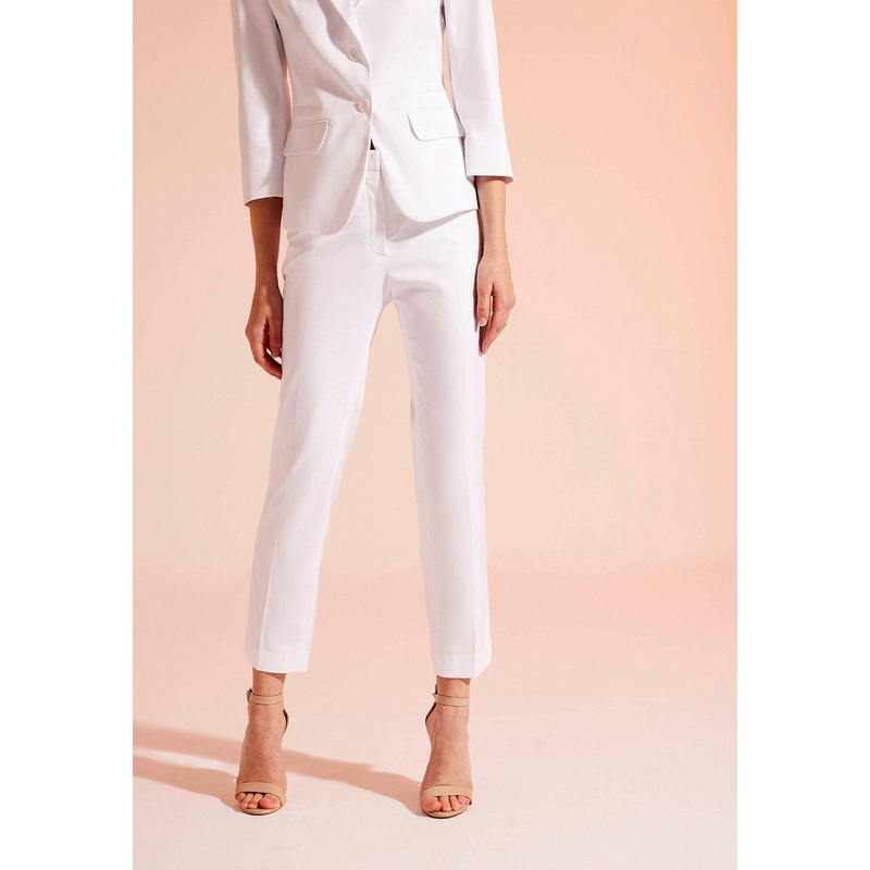 White Cropped Dress Trousers