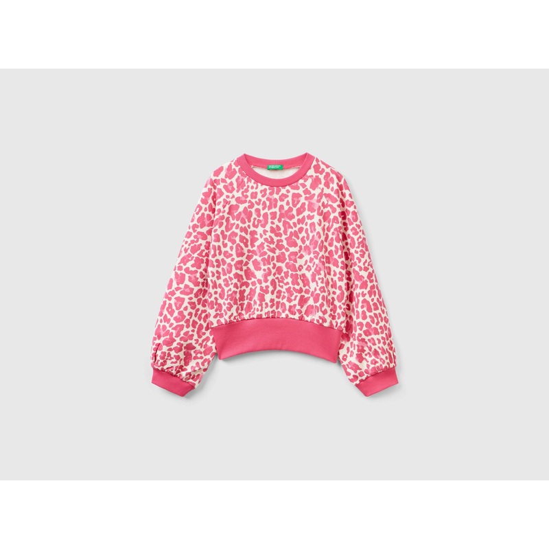 Animal Print Sweatshirt In Stretch Cotton Blend