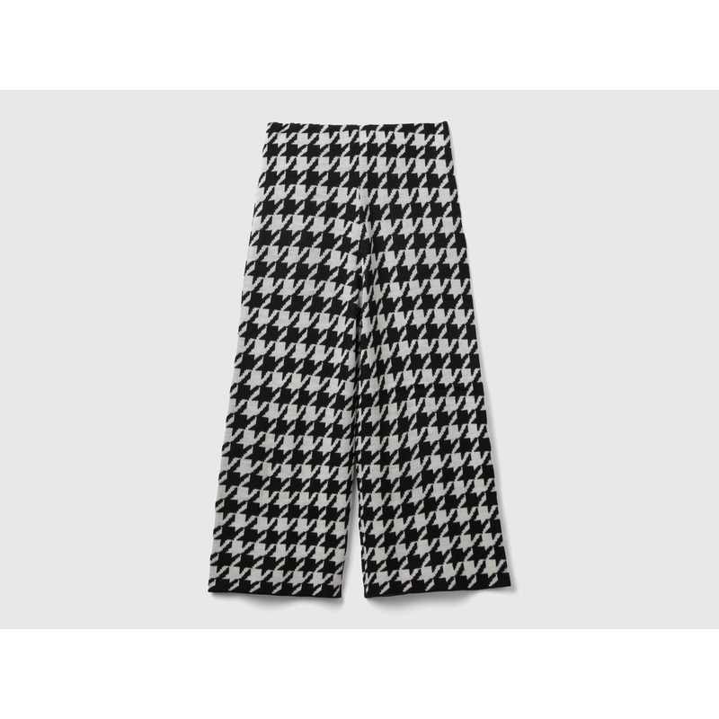 Knit Houndstooth Trousers