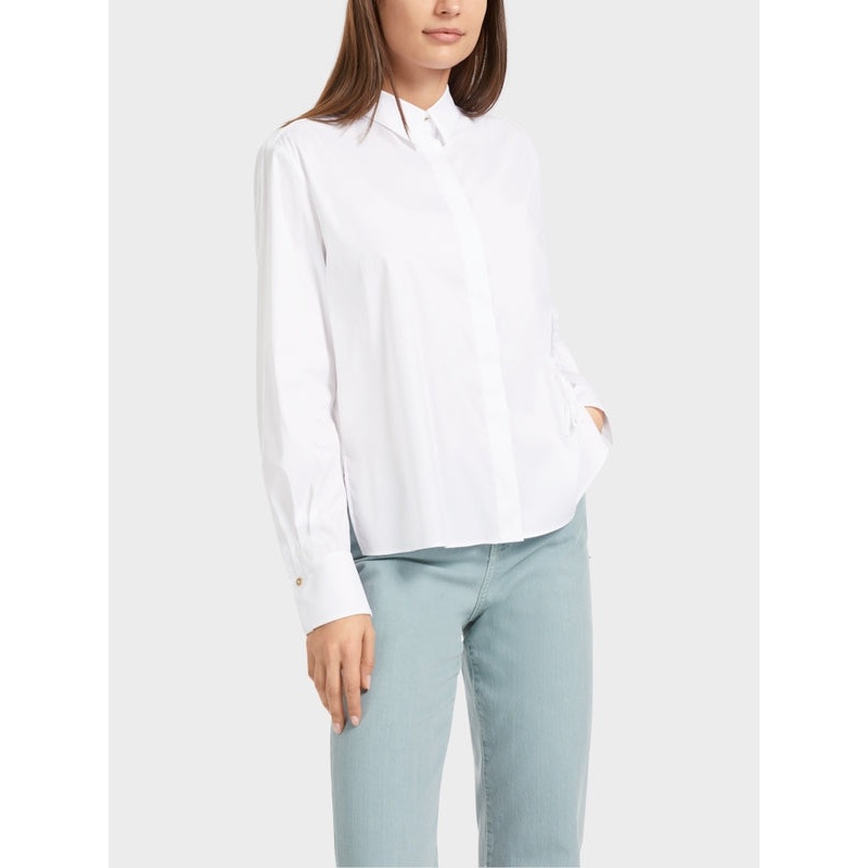 White Shirt Blouse With Appliqu