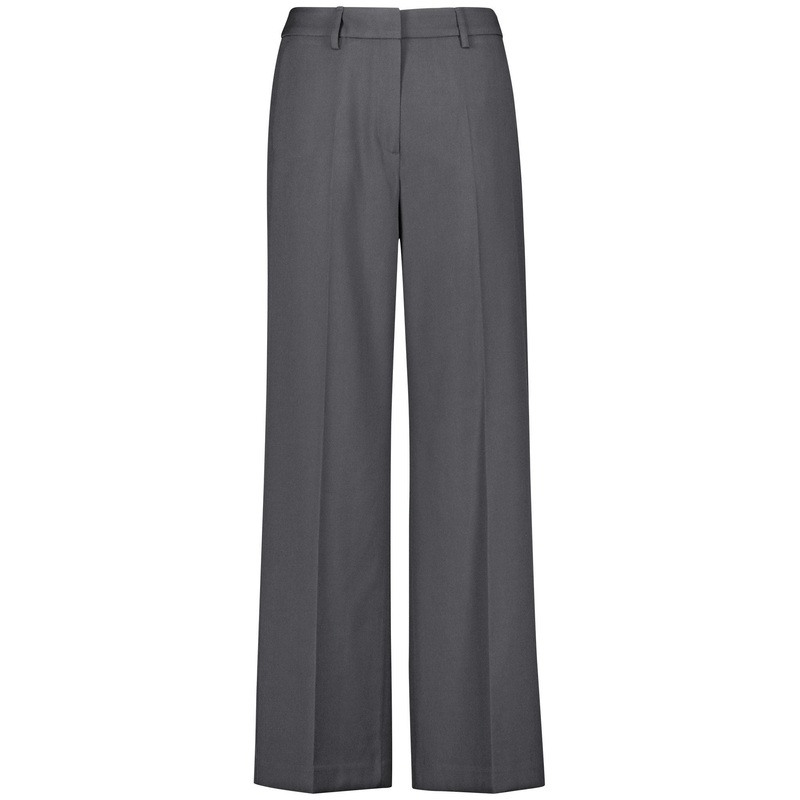 Wide Leg Trousers With Pressed Pleats