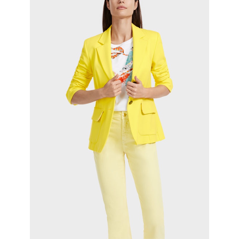 Yellow Blazer In Viscose Blend